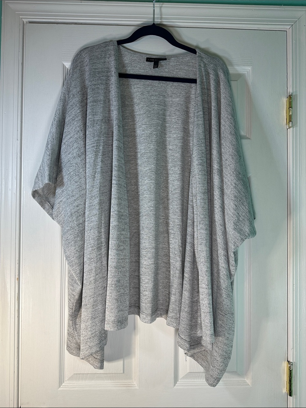 Lane Bryant Heather Gray Open Front Draped Tunic
